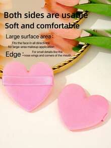 Heart-Shaped Flocked Powder Puff – Suitable As A Setting Powder Puff Specifically Designed For Contour Eye And Eye Corner Areas Fits All Skin Types Beauty Tool Accessories,Cheap,Stocking Stuffers,Makeup,Makeup Tools,Cheap Stuff,Gifts,Gifts For Women,Christmas Gifts - Pink - View 2