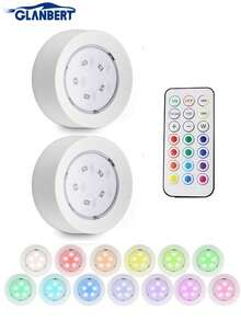 GLANBERT 3" Wireless Interior Car Led Lights With Remote Control, 16 Colors, Magnetic Touch Ambient Led Lights For Decor ﻿ - Multicolor - View 12