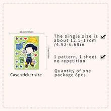8pcs/Set Girl Group Stickers, Puzzle Stickers, Face Changing Sticker Set, Vinyl Stickers For Diary, Notebook, Laptop, Bumper, Skateboard, Water Bottle, Computer, Phone, Cartoon, Helmet, Car And Decoration - Multicolor - View 3
