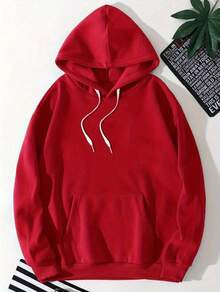 Women's Hoodie, New Fashion 2026, Casual Long Sleeve Sweatshirt With Slogan Print, Comfortable Autumn Clothing - 紅色 - 查看 2