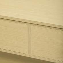 Retro Console Table, Narrow Wooden Console Table, Console Table With Drawers And Open Shelves For Hallway, Entrance And Living Room, Natural - Natural + MDF - View 11