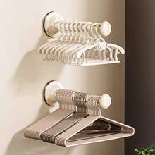 1pc Home Use No Drill Retractable Clothes Drying Rack, Small Wall-Mounted Foldable Drying Rack, Wall-Mounted Vacuum Suction Cup Clothes Hanger, Storage Hanging Rod - Multicolor - View 1