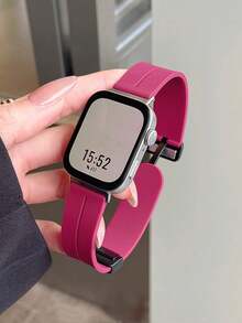 1 件透气硅胶磁性运动替换表带，适用于华为 Watch Fit 1/2/3 - 酒紅色 - 查看 9