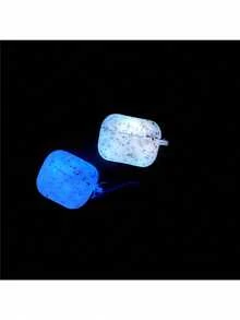 غطاء واقي للسماعات اللاسلكية البلوتوث الجيل الأول والثاني والثالث والبرو مع حزام معصم، مزين بنقوش زهرية تضيء في الظلام - مع حبل - مشاهدة 9