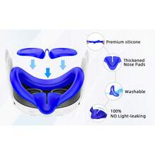 Juego de cubiertas de silicona VR para Meta/Oculus Quest 3, diseño mejorado con protección completa para Quest 3, 5 en 1 accesorios VR cubierta protectora, regalo ideal para cumpleaños y Navidad (no incluye auricular y controlador VR) (Azul oscuro)