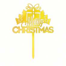 Decoración para tarta de Navidad 2026 "Feliz Navidad" en fuente cursiva, suministros de decoración para fiestas con tema navideño