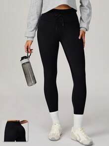 MASKERT Women'S Yoga Fitness Casual Drawstring Slim-Fit Sports Long Pants For Running, High-Waisted, Quick-Drying, Hip-Lifting Yoga Pants Tights