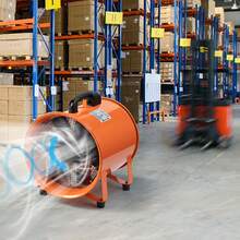 Ventilador portátil, ventilador cilíndrico resistente de 10 pulgadas con manguera de conducto de 33 pies, soplador de escape de taller fuerte de 380 W 1893FM, soplador industrial para aspirar polvo, humo, hogar/lugar de trabajo - 10 pulgadas 380 W - Ver 9