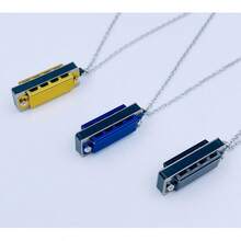 4-Hole Mini Necklace Harmonica, 8-Note Wearable Instrument, Adult Fashion Music Accessory - Multicolor - View 2
