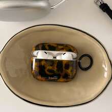 Niche Retro Amber Leopard Print Pro 2/Pro 3 Earphone Case, Apple 2nd/3rd Gen Wireless Bluetooth Protective Cover, Stylish For Women And Men, Silicone Material With Protective Film (Please Peel Off Before Use)