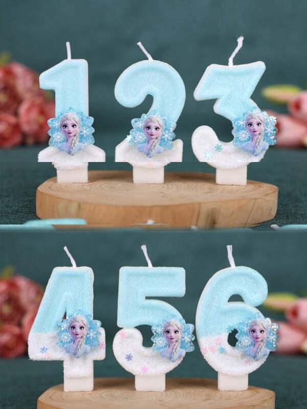 FROZEN ELSA Multicolored Series 0-9 Digital Candles For Background Decoration, Wedding And Party Decoration, A Best-Selling Disney Daily Decoration, Festival And Birthday Party Decoration, And A Small Party Gift. Suitable For Birthday, Party And Wedding Center Background Decoration