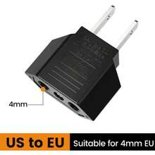 Convertidor Adaptador Enchufe Europeo A Europeo (Mexicano) 2 Piezas - Negro - Ver 8