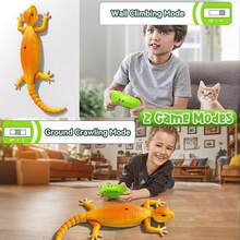 UINLE Baby 1 pieza Juguete de lagarto que trepa por la pared con control remoto, Coche de Gecko RC 2.4Ghz, Animal realista con luces LED, Modo dual para conducir en el piso y en la pared, Juguete para niños, Adecuado para regalos de cumpleaños y Navidad para niños y niñas