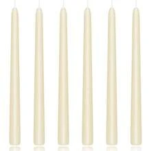 6 Pack Ivory Taper Candles 10 Inch, Long Burning 8 Hours, Dripless Smokeless Unscented Candlesticks Wedding, Dinner, Party, Prayer, Meditation, - White Ivory - View 4