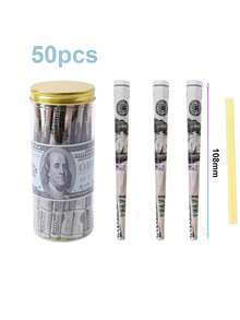 50/102片装特大号预卷烟纸，含1个香料锥装填器，美元图案，慢燃，DIY香烟配件，卷烟管，烟草配件，纸质材料，生日礼物，圣诞礼物 - 彩色 - 查看 5