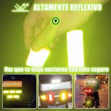 Cinta Reflejante Profesional, 36 Piezas Calcomanias para Autos, Alta Visibilidad, Impermeable, Amplio ngulo de Reflexin, para Camin, Coches, Motos, Bicicletas, Casco, Etc. 3*8cm, Rojo+Verde+Blanco - rojo, verde, blanco - Ver 3