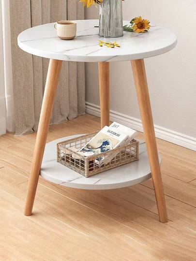 Moderne Double Layer Coffee Table, Equipped Solid Wood Legs Easy Assembly Built In Multi Functional Storage Books/Sundries/Ho hold Items Other Items, Made Of High Quality Materials Humanized Structure, Living Room Rest, Bedroom Storage, Study Office, Sofa Side Tafel Scenarios, It Is An Ideal Choice Home Enthusiasts Pragmatists.