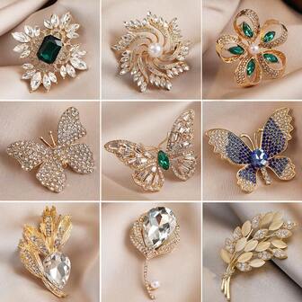 Metallic Butterfly Brooch, Elegant Luxury Niche Accessory, Fashion Retro Lapel Pin, Anti-Slip Clothing Decoration For Women