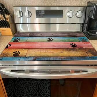 1pc Multicolor Wood Grain | Versatile | Stove Top Cover Mat, Heat Resistant Non-Slip Scratch-Resistant Easy To Clean, Stove Replacement Part, Suitable For Stove, Dishwasher, Washing Machine, Dryer, Induction Cooktop And Ironing Pad, Glass Ceramic Stovetop Protector, Heat Resistant Scratch-Proof Non-Slip Stovetop Cover, Tabletop Decor, Coffee Mat, Coffee Machine Mat, Floor Mat, Bathroom Anti-Slip Mat, Dish Drying Mat, Kitchen Decor, Room Decor, Perfect Multipurpose Gift