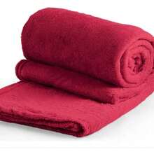 Set Of 5 Pet Blankets 80cm X 100cm Comfortable With Hemmed Finish - Burgundy - View 3