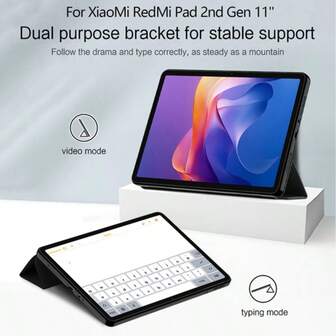 1 Pc Black Flip Stand Cover Case For Xiaom RedMi Pad 2nd Generation 11inch Tablet