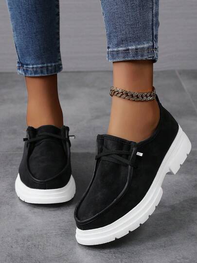 2025 Nya Minimalistiska Klassiska Damskor, Casual Bekväma Modesneakers, Snygga Slip-On Skor Med Resårband, Mocka PU-läder, Lämpliga För Alla Årstider, Rund Tå, PU-Ovandel, EVA-Sula, Moderna & Mångsidiga För Damer, Studenter, Friluftsliv, Vandring, Streetwear, Lätta & Slitstarka