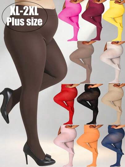 1 Paar Candy-farbene Damen Große Größen Strumpfhose, super weiche einfarbige halbtransparente Strumpfhose, hochtaillierte Strümpfe 1XL2XL. (Hinweis: Der leichte Farbunterschied des Produkts ist auf die Beleuchtung beim Fotografieren zurückzuführen. Bitte wählen Sie die passende Größe entsprechend Ihrer Körperform für den besten Effekt. Vielen Dank für Ihr Verständnis.)