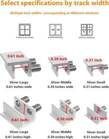 [4 Sets] Sliding Window Lock With Key Aluminum Alloy Adjustable Security Lock (Silver) Single Hole Quick Installation Anti-Theft And Anti-Theft Suitable For Vertical/Horizontal Windows - Silver-large - View 5