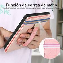 Funda Plegable para Nuevo (Versión 11.ª Generación 2022/2025), con Encendido/Apagado Automático, Funda Ligera con Correa de Mano,Flor de Albaricoque 4ZVP - Rosa - Ver 5