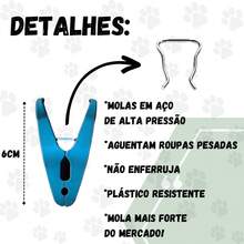 Kit Lavanderia VERDE Varal Roupas Íntimas 26 Grampos + Cesto Verde + 24 Prendedores de Roupas - Verde - Visão 6
