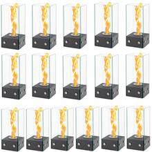 Set Of 16 Rectangular Glass Tabletop Fireplace 35cm H Portable Clean Burning Bio Ethanol Ventless Fire Pit Bowl Pot With Rotating Flame - Black - View 1