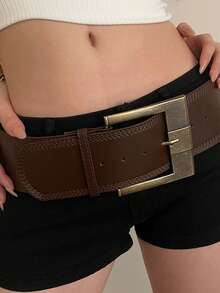 Vintage Mila Retro Wide Waist Belt For Women, Waist Cinching, Pair With Skirts, Chic American Style