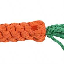 1 件胡萝卜形宠物咀嚼绳玩具，适合幼犬的互动宠物牙齿玩具，圣诞节宠物礼物，适合攻击性咀嚼者的拔河咬合玩具狗胡萝卜绳玩具，耐用的咀嚼玩具，适合激烈咀嚼，娱乐和互动，牙齿清洁和咀嚼 - 橘色 - 查看 5