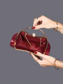 REMANLAND Chiếc ví cầm tay kim loại đính đá lấp lánh và quyến rũ này, một chiếc túi dạ hội sang trọng với sequin, rất phù hợp cho phụ nữ tham dự các bữa tiệc, đám cưới, tiệc tối và các buổi tiệc chiêu đãi. Đây là sự lựa chọn hoàn hảo cho các quý cô tham dự các bữa tiệc, và cũng là món quà tuyệt vời nhất dành cho phái nữ. - Màu Đỏ Sâu - Xem 5