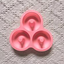 1个三腔甜甜圈硅胶模具，适用于烘焙，大号甜甜圈形状硅胶烤盘，可用于制作慕斯蛋糕、3D糕点、松露布丁、果冻、芝士蛋糕等糕点工具