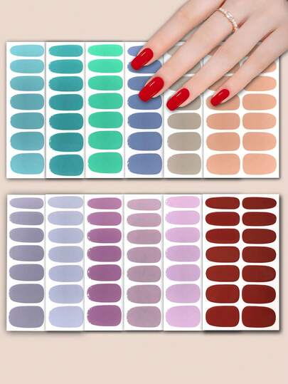 12pcs Nail Stickers & 2pcs Nail Files, Full Wrap Nail Art Decals, Nail Stickers, Nail Decorations, Nail Wraps, Nail Accessories, Suitable For Women And Girls, DIY