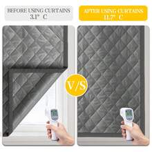 1 件冬季隔热窗帘，防风防寒，易于剥离和粘贴安装，可伸缩设计，适用于客厅、卧室、厨房、地下室窗户 - 深灰色 - 查看 6