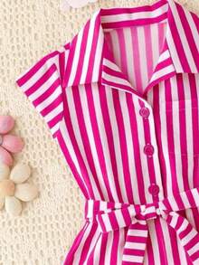 Girls Rompers Mini Diva Summer Clothes Women's Blogger Fashion Girl Set - Hot Pink - View 3