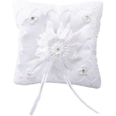 Almoh para Anillos de Boda, Cojines Bearer de Cordón, Almoh Drativas Soporte para Anillos para Fiesta de Bodas para Novia y Novio para dración hogar, Cama, Sala de Estar, oficinas,25471363