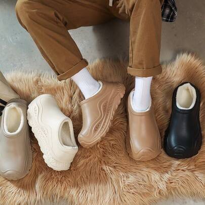 حذاء طباخ رجالي من مادة EVA (إيثيلين فينيل أسيتات) لون أحادي فاخر، ملابس منزلية، خريف/شتاء 2025