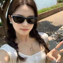 1/3 件复古椭圆形小框时尚眼镜，酷炫，PC 材质防风高端椭圆形时尚眼镜，防紫外线时尚修身影响者眼镜