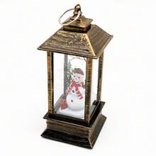 1pc Plastic LED Lighting Vintage Gazebo, Christmas Decor Ornament, Santa Claus, Snowman, Christmas Tree, Christmas Tree Hanging Ornament