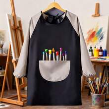 1 件高品质长袖防水绘画罩衣，适合男孩和女孩，加厚艺术绘画防护服，生日/圣诞节/派对礼物，青少年艺术绘画防护装备 - 彩色 - 查看 3