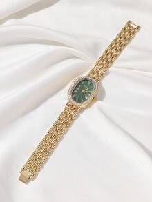 1pc Women's Fashion Elegant Classic Versatile Quartz Bracelet Watch With Diamond, Suitable For Daily Wear