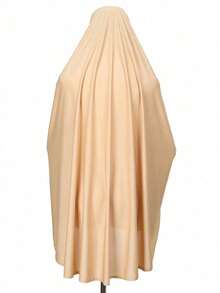 1pc Hooded Maxi Flare Middle Eastern Solid Color Fashion Batwing Sleeve Robe - Multicolor - View 2