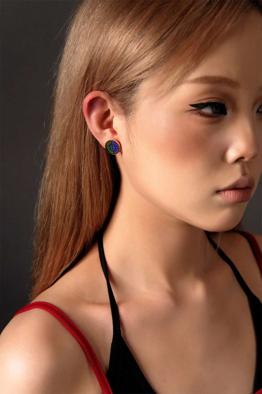 Tory Burch Double T Logo Stud Earrings - Blue-green - View 1