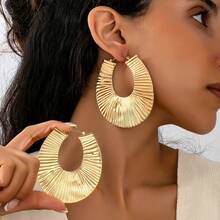 Women's Elegant Earrings - Bold Statement Jewelry, Timeless Wedding And Everyday Earrings, Year-Round Luxurious Accessories, Suitable For Parties, Formal And Casual Outfits - 金色 - 查看 2
