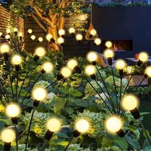 6 PCS Solar Garden Firefly Lights Outdoor Waterproof Starburst Swing Decorative Lamps For Path Yard Patio Pathway Landscape - Warm Light - 查看 7