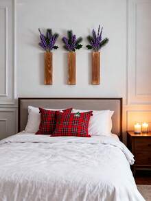 Wood Wall Planter Vase Wooden Hanging Planter For Dried Flowers And Artificial Greenery Plants Farmhouse Wall Hanging Decor Pocket Planter For Indoor Fake Plants Greenery Flowers Living Room Bedroom Kitchen Home Office Decoration, Home Decor, Room Decor, Wall Decor Gifts Birthday Graduation,Christmas Decorations - 杏色 - 查看 2