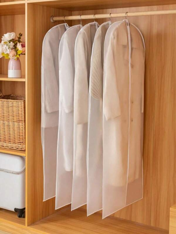 1/2/5PCS 140CMx60CM Transparent Clothing Dust Cover For Coats Shirts Skirts Pants Wardrobe School Office Home Travel Storage Christmas